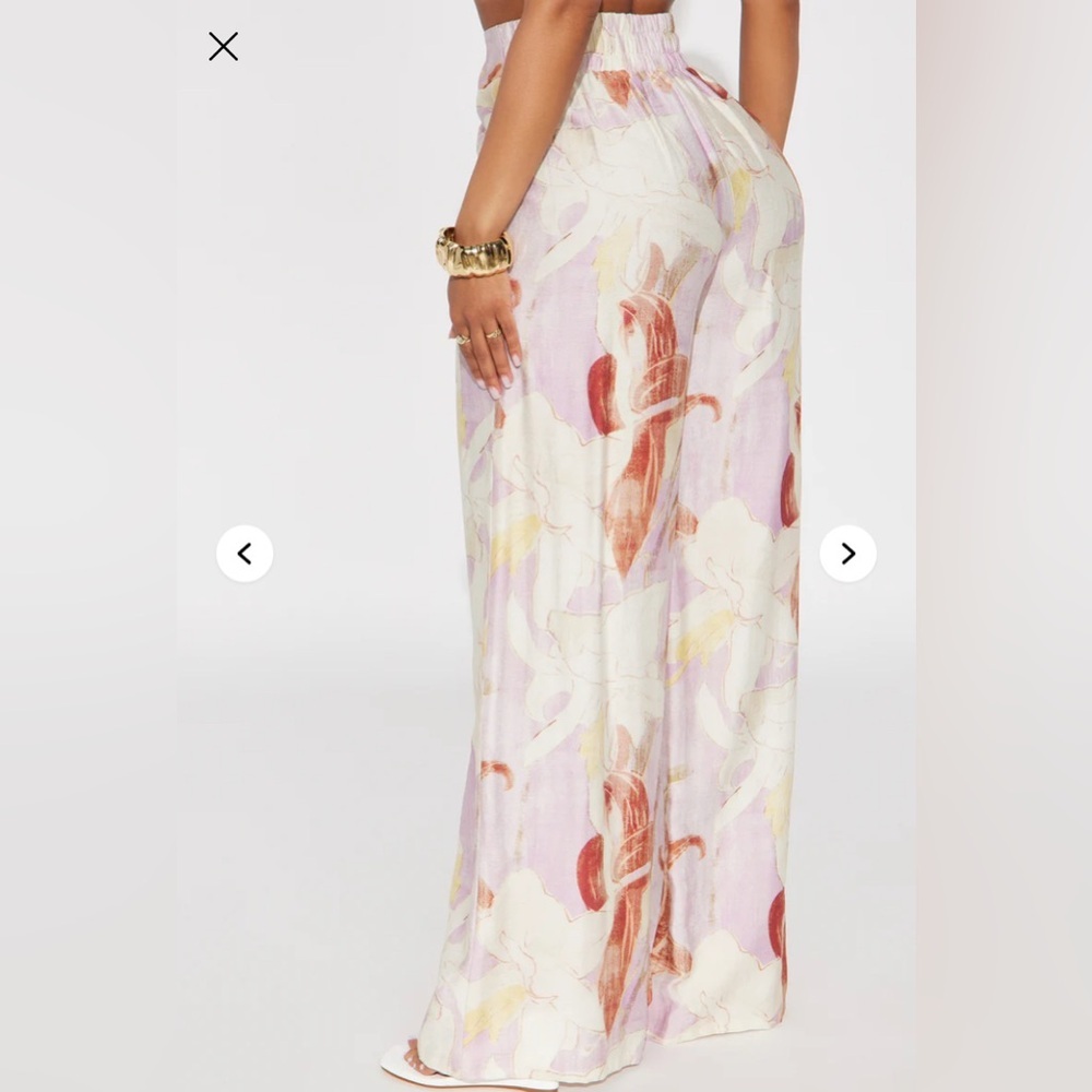 Fiona Floral Wide Leg Pant - Lavender - Picture 3 of 3